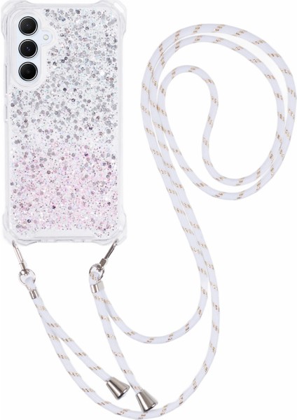 Samsung Galaxy S24 Telefon Kılıfları Için Darbeye Dayanıklı Tpu+Akrilik Çift Renkli Kapak, Kayış-Gümüş+Pembe (Yurt Dışından)