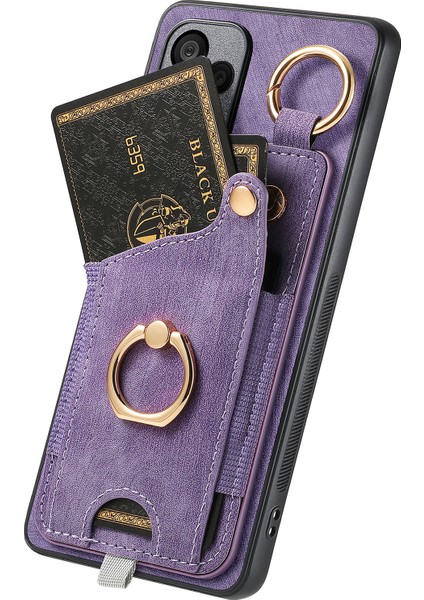 Samsung Galaxy S23 Fe Kılıf Kart Yuvası Kickstand Tpu Telefon Kılıfı-Mor (Yurt Dışından) fiyatları