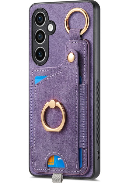 Samsung Galaxy S23 Fe Kılıf Kart Yuvası Kickstand Tpu Telefon Kılıfı-Mor (Yurt Dışından) modelleri