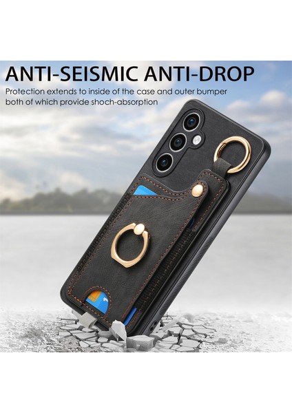 Samsung Galaxy S23 Fe Kılıf Kart Yuvası Kickstand Tpu Telefon Kılıfı-Siyah (Yurt Dışından) indirimleri