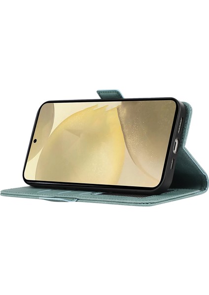 Samsung Galaxy S23+DERI Kılıf Rfıd Engelleme Cüzdan Telefon Kapağı Yan Manyetik Toka-Bebek Mavisi (Yurt Dışından)