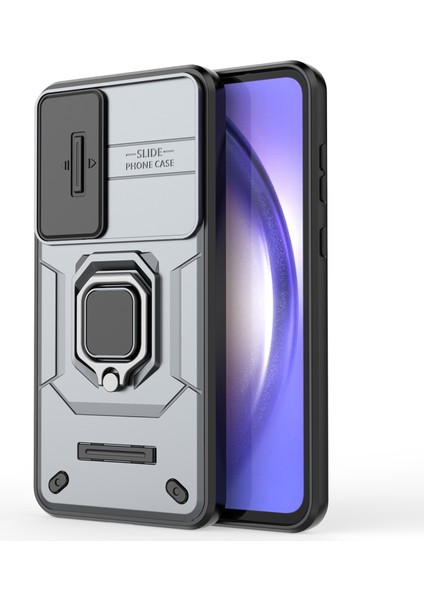 Samsung Galaxy A55 5g Kılıf Pc+Tpu Çizilmez Telefon Koruyucu Kapak, Slayt Lens Kapağı-Gri (Yurt Dışından) modelleri