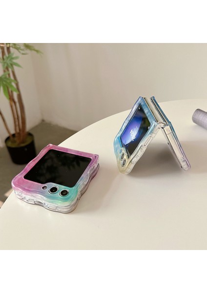 Samsung Galaxy Z Flip5 5g Kılıf Sert Pc Dalgalı Kenar Degrade Telefon Kapağı-Gül/pembe (Yurt Dışından) indirimleri