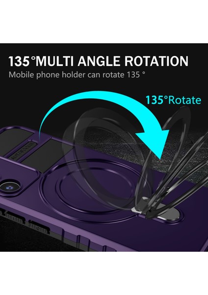 Samsung Galaxy S22+5G Kickstand Kapak Pc+Tpu Telefon Kılıfı Magsafe-Mor ile Uyumlu (Yurt Dışından)