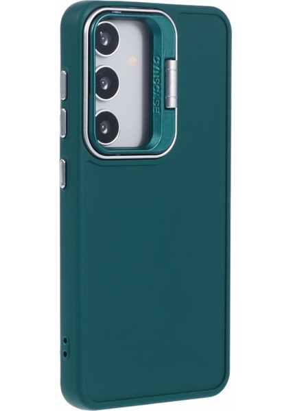 Samsung Galaxy S22+5G Kılıf Lensli Silikon Telefon Kılıfı Kickstand-Ordu Yeşili (Yurt Dışından) modelleri