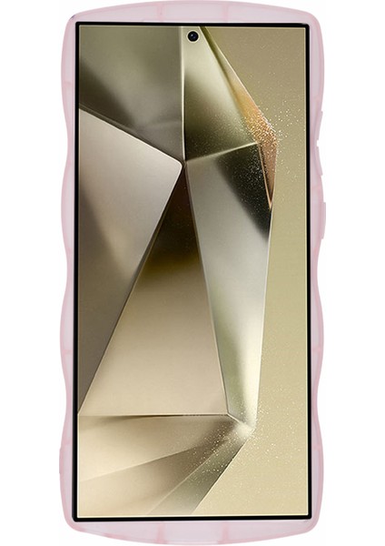 Samsung Galaxy S24 Ultra Ince Kılıf Dalgalı Kenar Epoksi Tpu Telefon Kapağı-Şeffaf Pembe (Yurt Dışından) indirimleri