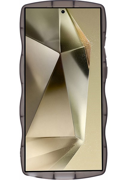 Samsung Galaxy S24 Ultra Ince Kılıf Dalgalı Kenar Epoksi Tpu Telefon Kapağı-Şeffaf Siyah (Yurt Dışından) indirimleri