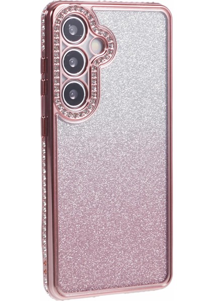 Samsung Galaxy S24+ Kılıf Gradyan Tpu Telefon Kapağı Için Rhinestones Dekor-Gül Altın (Yurt Dışından) modelleri