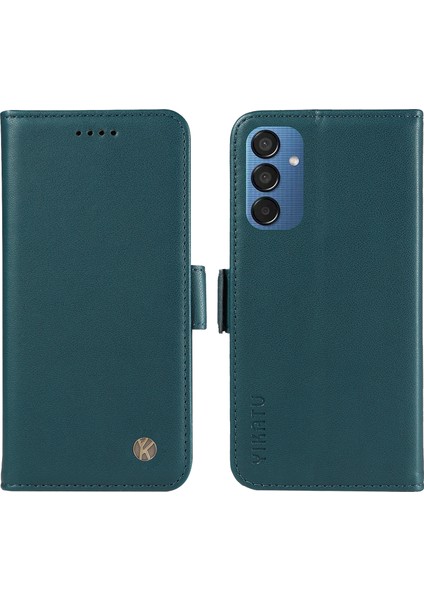 Samsung Galaxy M15 5g Kılıf Cüzdan Deri Kapak Yan Manyetik Toka-Yeşil (Yurt Dışından)