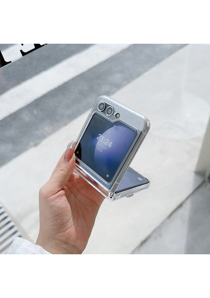 Samsung Galaxy Z Flip5 5g Parıltılı Pudra Telefon Kılıfı P Telefon Kapağı Sevimli Ilmek-Gümüş (Yurt Dışından) fiyatları