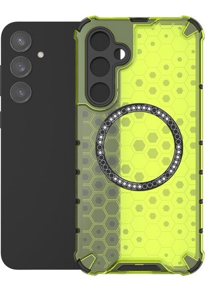 Samsung Galaxy S23 Fe Kılıf Petek Manyetik Halka Tpu+Pc Telefon Kapağı-Yeşil (Yurt Dışından) fiyatları