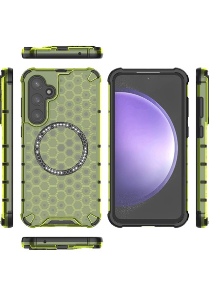 Samsung Galaxy S23 Fe Kılıf Petek Manyetik Halka Tpu+Pc Telefon Kapağı-Yeşil (Yurt Dışından) fırsatları
