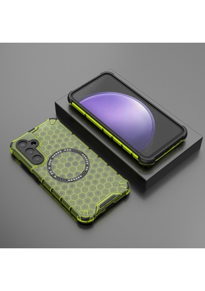 Samsung Galaxy S23 Fe Kılıf Petek Manyetik Halka Tpu+Pc Telefon Kapağı-Yeşil (Yurt Dışından) indirimleri