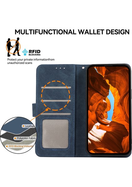 Samsung Galaxy A12 Için Drop Proof Cep Telefonu Kılıfı Rfıd Engelleme Standı Kapak-Mavi (Yurt Dışından) fırsatları