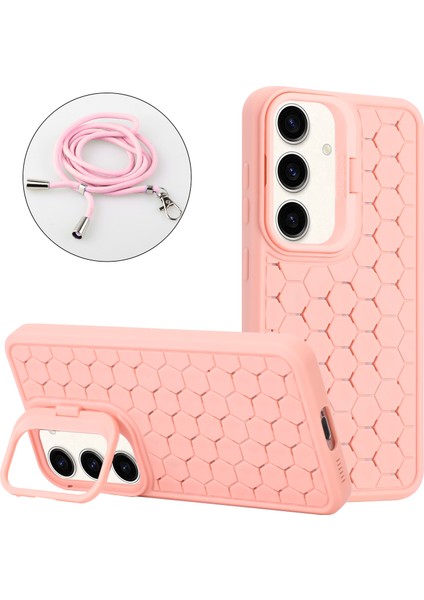 Samsung Galaxy A55 5g Kılıf Için Kickstand Manyetik Tpu Telefon Kapağı Kordonlu Isı Dağıtımı-Pembe (Yurt Dışından)