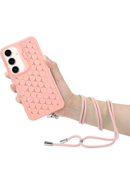 Samsung Galaxy A55 5g Kılıf Için Kickstand Manyetik Tpu Telefon Kapağı Kordonlu Isı Dağıtımı-Pembe (Yurt Dışından)