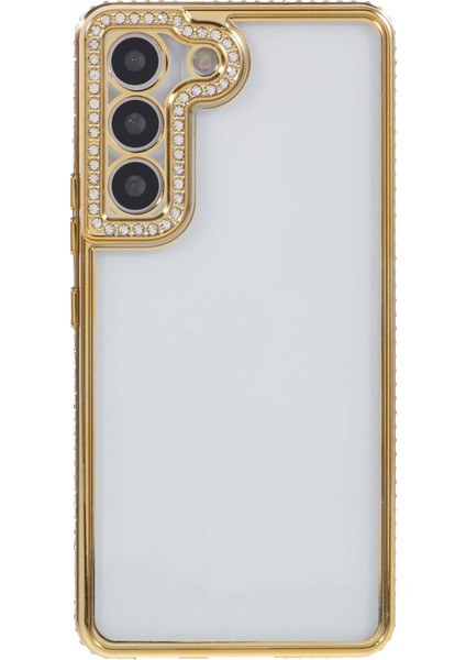 Samsung Galaxy S22 + 5g Cep Telefonu Kılıfı Için Rhinestones Dekor Yumuşak Tpu Kabuk-Altın (Yurt Dışından)