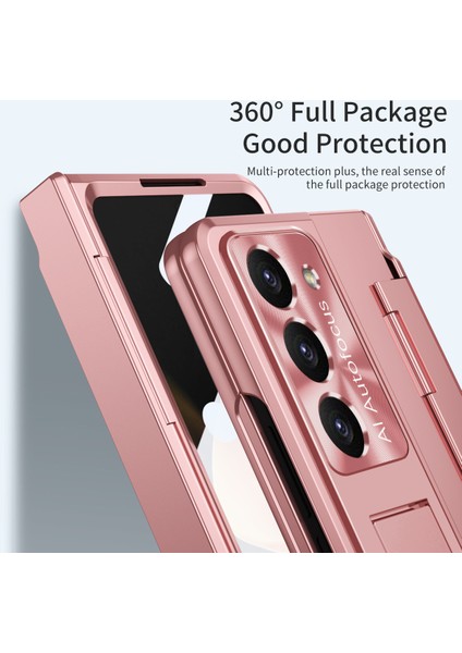 Seashell Digital Samsung Galaxy Z Fold6 5g Kılıf Menteşe Koruma Pc Telefon Kılıfı, Kickstand-Pembe (Yurt Dışından)