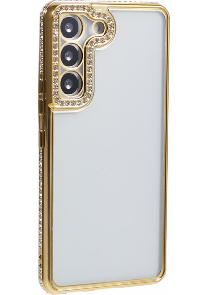Samsung Galaxy S22 + 5g Cep Telefonu Kılıfı Için Rhinestones Dekor Yumuşak Tpu Kabuk-Altın (Yurt Dışından)