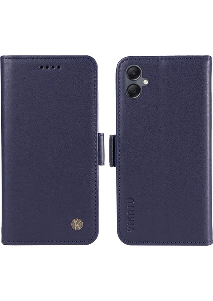 Samsung Galaxy A05 4g Kılıf Pu Deri Folyo Katlanır Stand Kitap Tarzı Telefon Kapağı-Safir (Yurt Dışından)