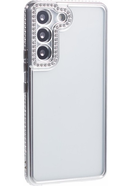 Samsung Galaxy S22 + 5g Cep Telefonu Kılıfı Için Rhinestones Dekor Yumuşak Tpu Kabuk-Gümüş (Yurt Dışından)
