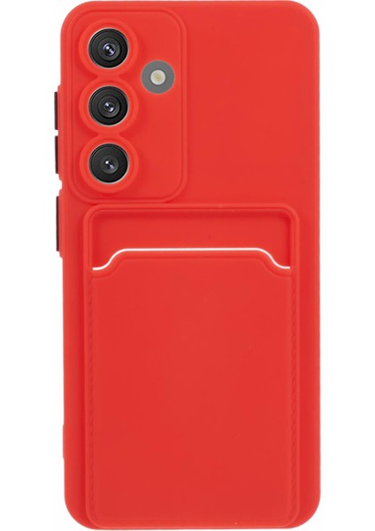Samsung Galaxy A55 5g Kılıf Kart Yuvası Çizilmez Yumuşak Tpu Telefon Arka Kapak-Kırmızı (Yurt Dışından)