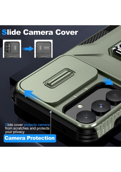 Samsung Galaxy A55 5g Kılıf Için Tpu+Pc Kamera Lens Koruma Kickstand Telefon Kapağı-Yeşil (Yurt Dışından) fırsatları