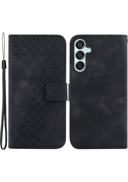 Samsung Galaxy M15 5g Kılıf Deri Cüzdan Standı Kapak Baskı 7-Şekil-Siyah (Yurt Dışından)