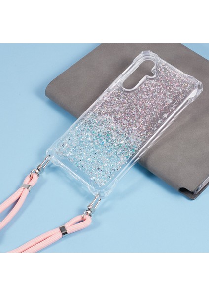Samsung Galaxy A34 5g Kapak Gradyan Tpu+Akrilik Askılı Cep Telefonu Kılıfı-Pembe+Yeşil (Yurt Dışından) modelleri