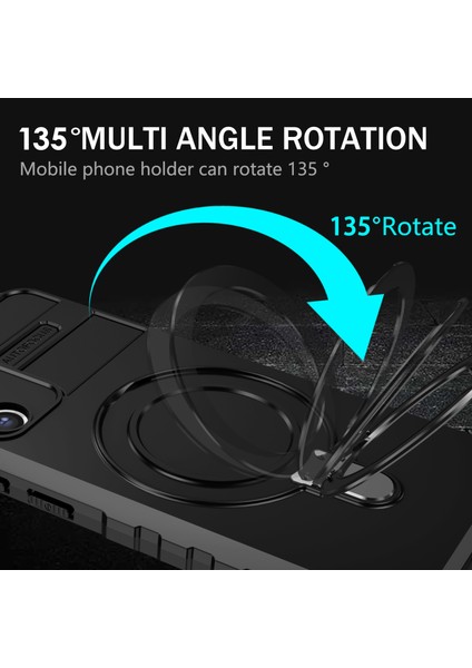 Samsung Galaxy S21 Fe 5g Manyetik Pc+Tpu Telefon Kılıfı Parmak Kavrama Kickstand Kapak-Siyah (Yurt Dışından)