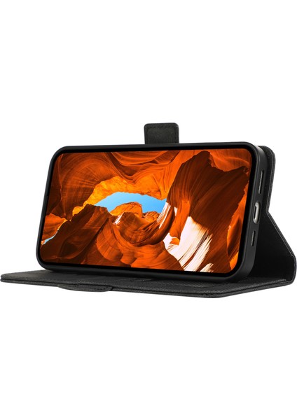Samsung Galaxy A32 4g (Ab Versiyonu) Kılıf Rfıd Engelleme Cüzdan Deri Stand Telefon Kapağı-Siyah (Yurt Dışından)