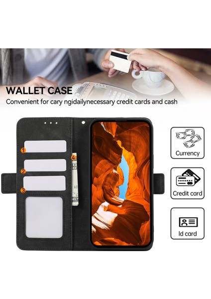 Samsung Galaxy A32 4g (Ab Versiyonu) Kılıf Rfıd Engelleme Cüzdan Deri Stand Telefon Kapağı-Siyah (Yurt Dışından)