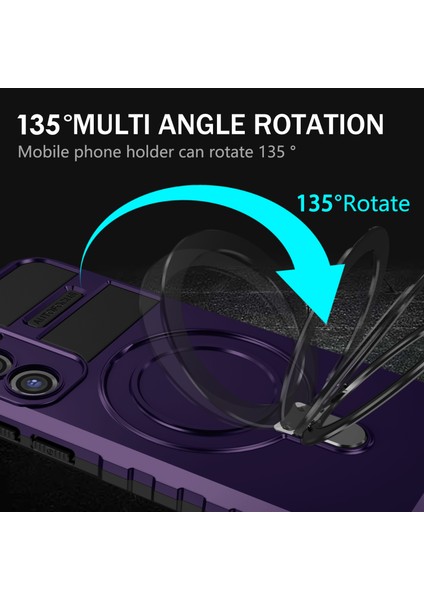 Samsung Galaxy S23 Fe Pc+Tpu Kılıf Darbeye Dayanıklı Kickstand Telefon Kılıfı Magsafe-Mor ile Uyumlu (Yurt Dışından) fırsatları