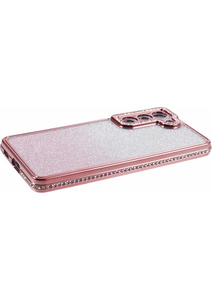 Samsung Galaxy S22 + 5g Kılıf Için Yapay Elmas Dekor Renk Gradyan Tpu Telefon Kapağı-Gül Altın (Yurt Dışından) indirimleri