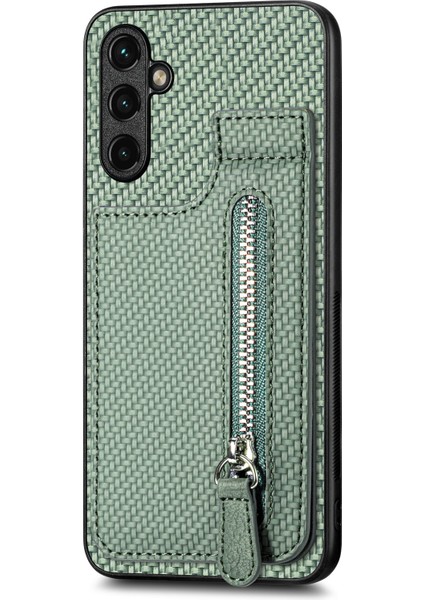 Samsung Galaxy A05S 4g Kılıf Karbon Fiber Kickstand Kapak Desteği Manyetik Araç Montaj Tutucu-Yeşil (Yurt Dışından) modelleri