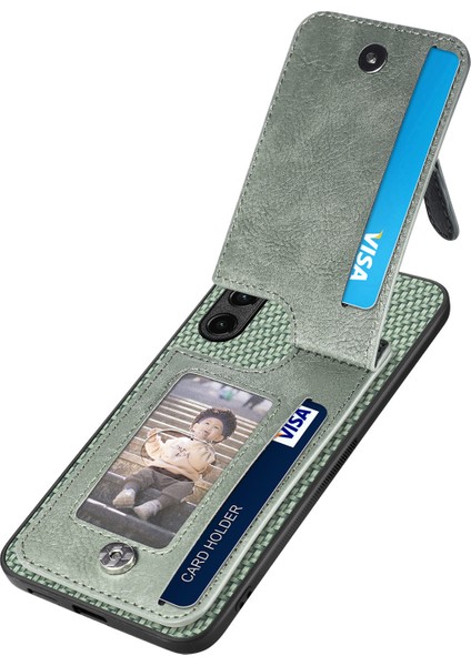 Samsung Galaxy A05S 4g Kılıf Karbon Fiber Kickstand Kapak Desteği Manyetik Araç Montaj Tutucu-Yeşil (Yurt Dışından) fırsatları