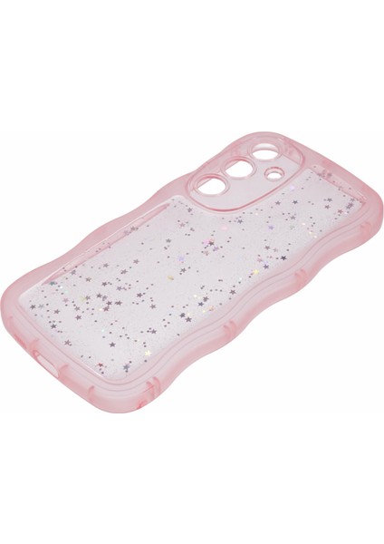 Samsung Galaxy S24+TPU Kılıf Dalgalı Kenarlı Epoksi Ince Telefon Kapağı-Şeffaf Pembe (Yurt Dışından) fırsatları