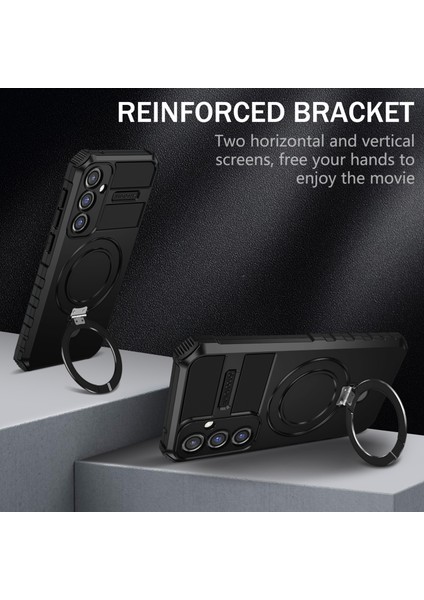 Samsung Galaxy S23 Fe Pc+Tpu Kılıf Darbeye Dayanıklı Kickstand Telefon Kılıfı Magsafe-Siyah ile Uyumlu (Yurt Dışından) fiyatları