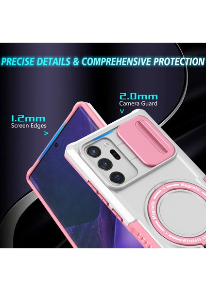 Samsung Galaxy NOTE20 ULTRA/NOTE20 Ultra 5g Kılıf Anti-Damla Pc+Tpu Telefon Kabuğu Magsafe-Pembe/beyaz ile Uyumlu (Yurt Dışından) modelleri