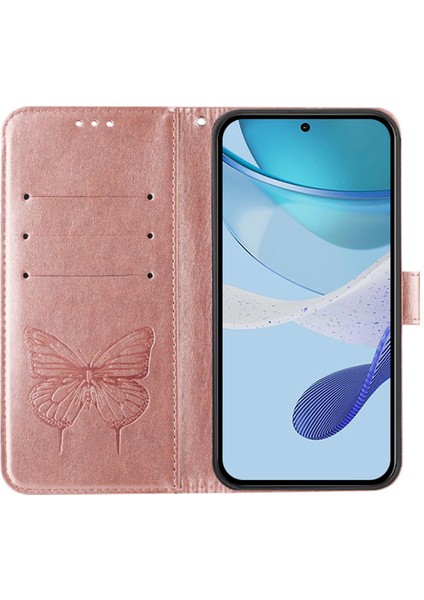 Samsung Galaxy Z Fold6 5g Kılıf El Askılı Cüzdan Deri Telefon Kılıfı-Pembe Altın (Yurt Dışından)
