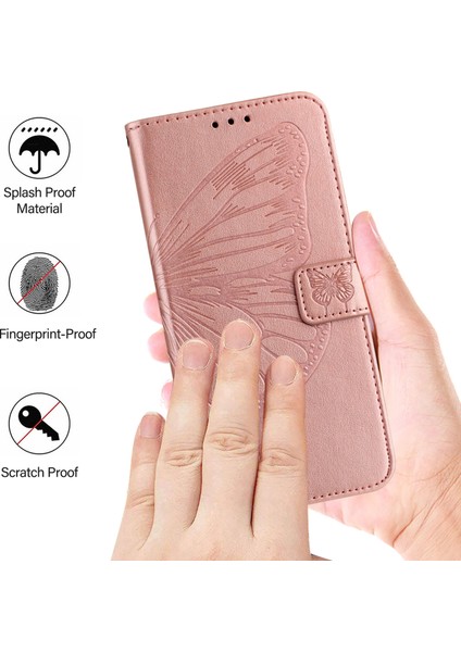 Samsung Galaxy Z Fold6 5g Kılıf El Askılı Cüzdan Deri Telefon Kılıfı-Pembe Altın (Yurt Dışından)