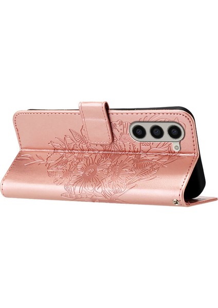 Samsung Galaxy Z Fold6 5g Kılıf El Askılı Cüzdan Deri Telefon Kılıfı-Pembe Altın (Yurt Dışından)