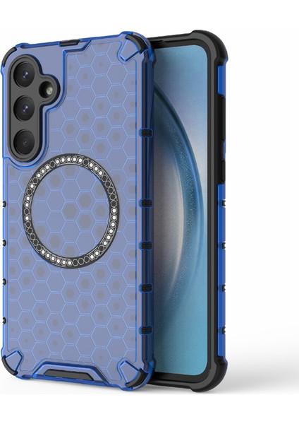 Samsung Galaxy A55 5g Kılıf Petek Isı Dağılımı Tpu+Pc Manyetik Telefon Kapağı-Mavi (Yurt Dışından)