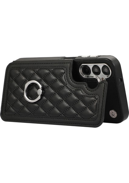 Samsung Galaxy S23 Fe Kılıf Rfıd Engelleme Kart Tutucu Halka Omuz Askılı Kickstand Kapak-Siyah (Yurt Dışından) fiyatları