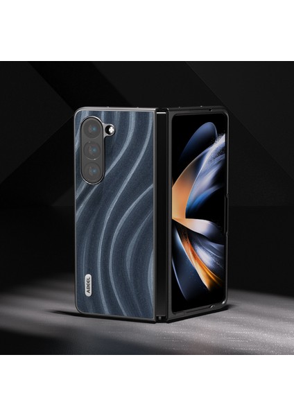 Samanyolu Serisi Samsung Galaxy Z Fold6 5g Kılıf Pu Deri Kaplamalı Sert Pc Telefon Kapağı-Mavi (Yurt Dışından)