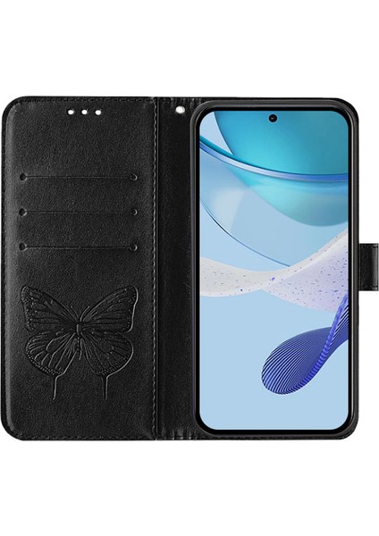 Seashell Digital Samsung Galaxy Z Fold6 5g Kılıf El Askılı Cüzdan Deri Telefon Kılıfı-Siyah (Yurt Dışından)