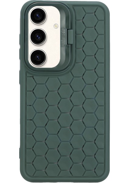 Samsung Galaxy A25 5G(GLOBAL)(161.0 x 76.5 x 8.3mm)Tpu Kılıf Nefes Alabilir Soğutma Kickstand Telefon Kapağı-Ordu Yeşili (Yurt Dışından)