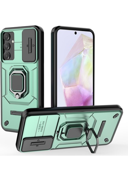Samsung Galaxy A15 4G/A15 5g Koruyucu Kılıf Slayt Lens Kapağı Pc+Tpu Telefon Kabuk-Yeşil (Yurt Dışından)