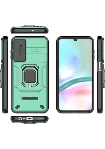 Samsung Galaxy A15 4G/A15 5g Koruyucu Kılıf Slayt Lens Kapağı Pc+Tpu Telefon Kabuk-Yeşil (Yurt Dışından)