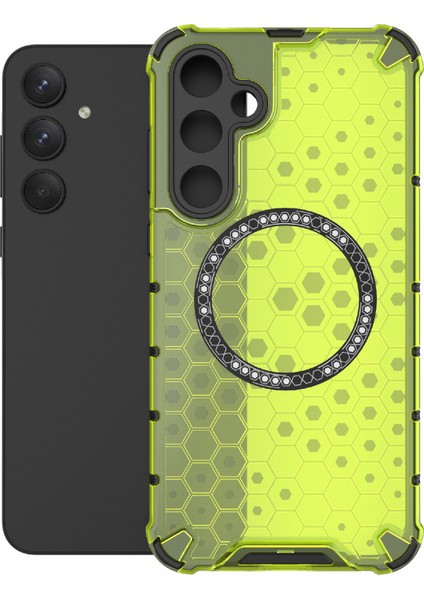 Samsung Galaxy A55 5g Kılıf Petek Isı Dağılımı Tpu+Pc Manyetik Telefon Kapağı-Yeşil (Yurt Dışından) modelleri